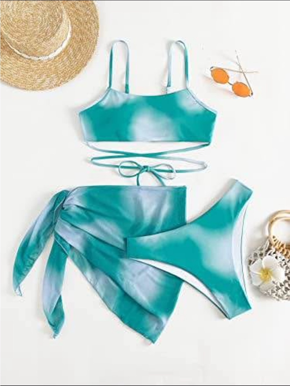 3 Set Bikini Women's Festival Beach Party Wear Triangle Top with Sequin Tassel & - Picture 5 of 6